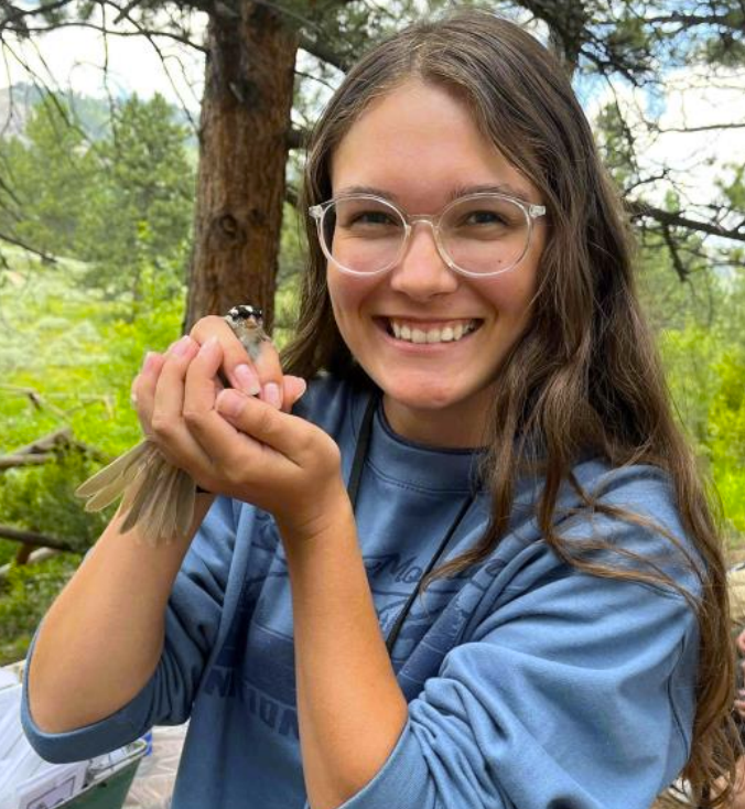 Eliza with White-crowned Sparrow